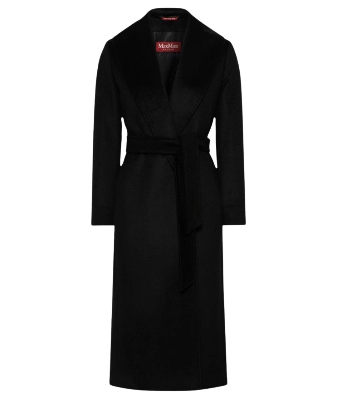 MAX MARA STUDIO Черное шерстяное пальто, фото 1