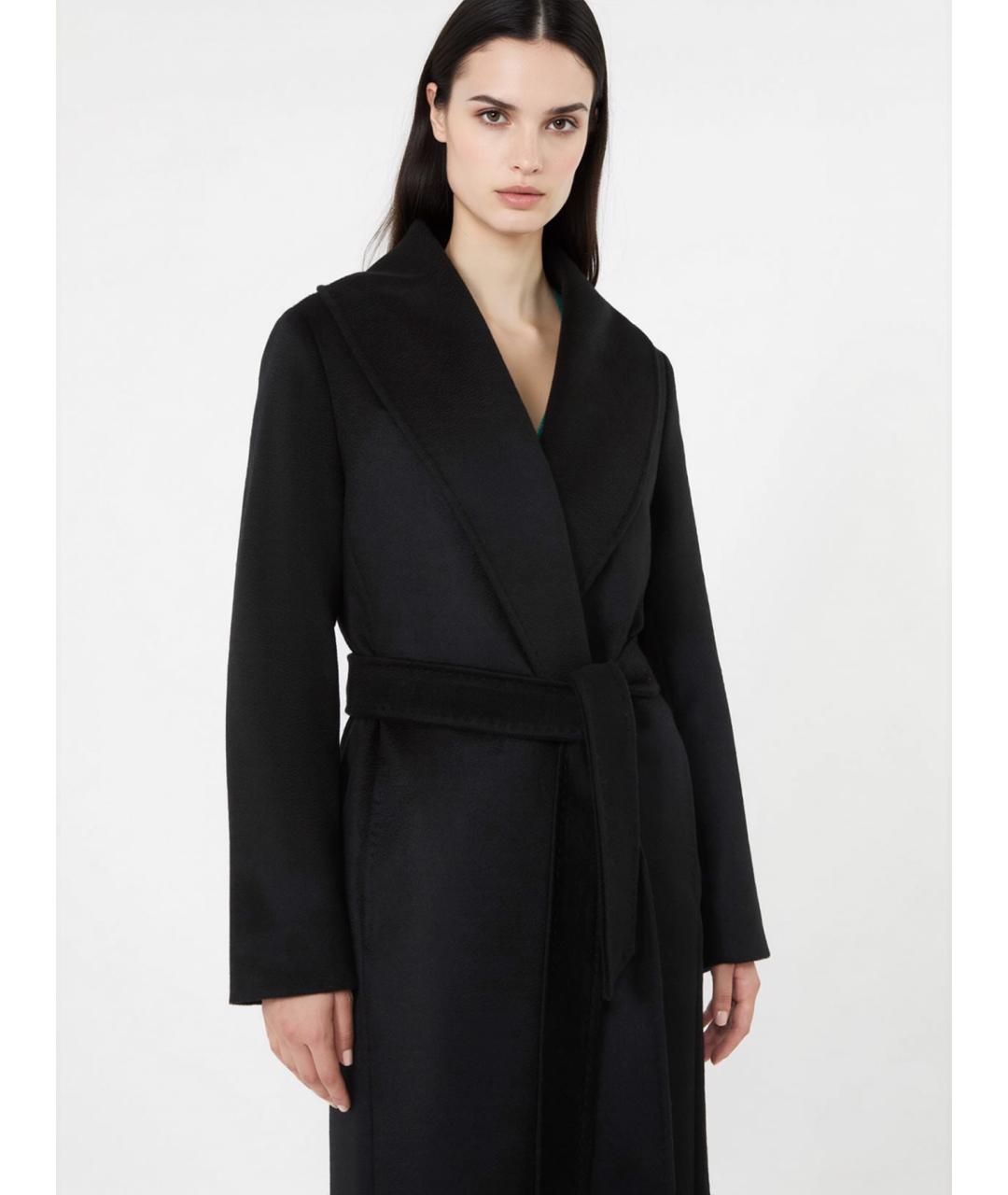 MAX MARA STUDIO Черное шерстяное пальто, фото 5
