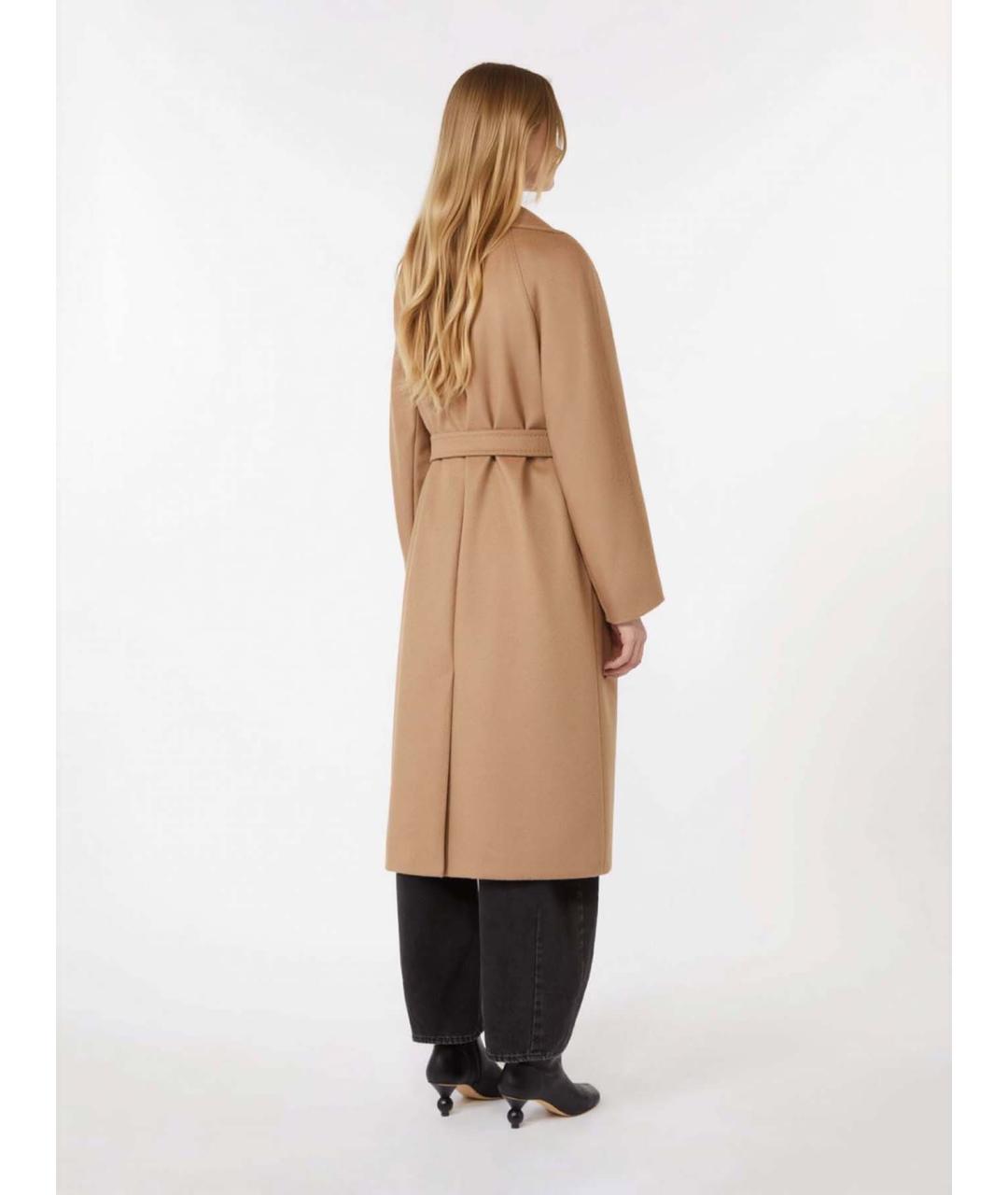 WEEKEND MAX MARA Бежевое шерстяное пальто, фото 4