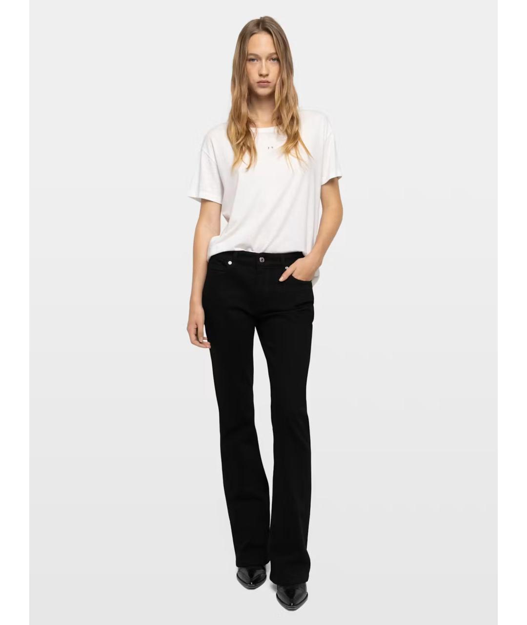 ZADIG & VOLTAIRE Черные хлопковые джинсы клеш, фото 2