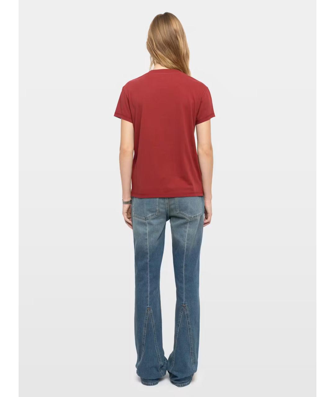 ZADIG & VOLTAIRE Красная хлопковая футболка, фото 4