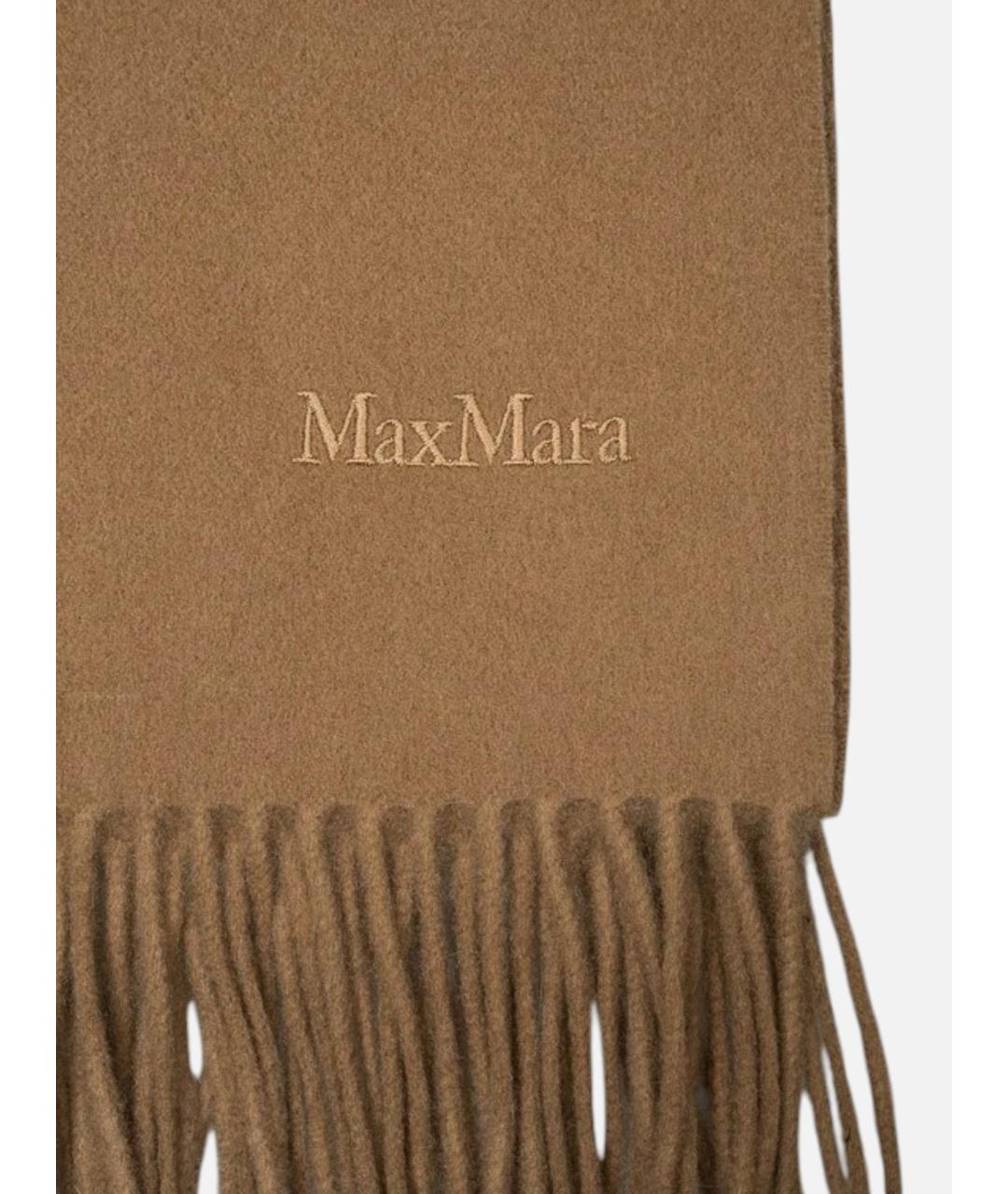 MAX MARA Коричневый кашемировый шарф, фото 2