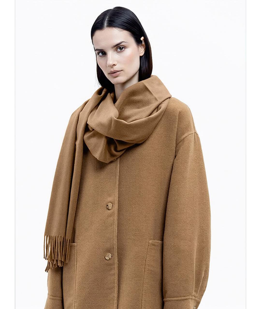 MAX MARA Коричневый кашемировый шарф, фото 3