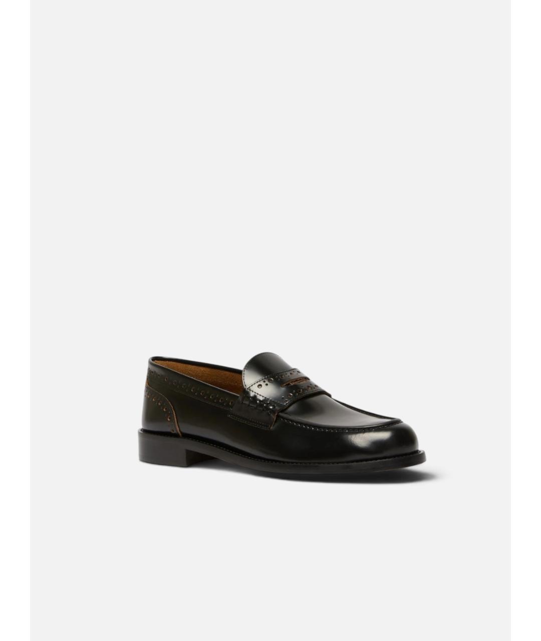 WEEKEND MAX MARA Черные кожаные мокасины, фото 5