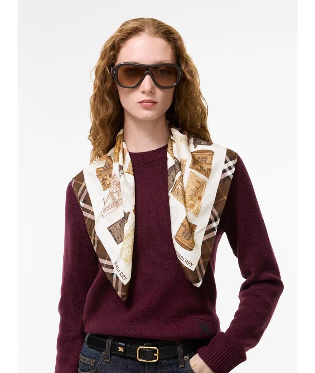 BURBERRY Мульти шелковый платок, фото 3