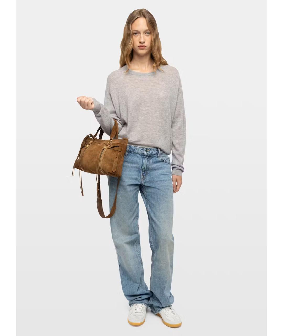 ZADIG & VOLTAIRE Коричневая замшевая сумка тоут, фото 2
