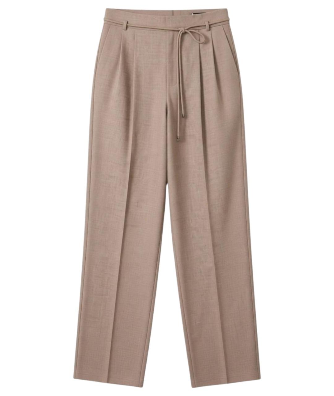 MAX MARA Бежевые кашемировые брюки широкие, фото 1