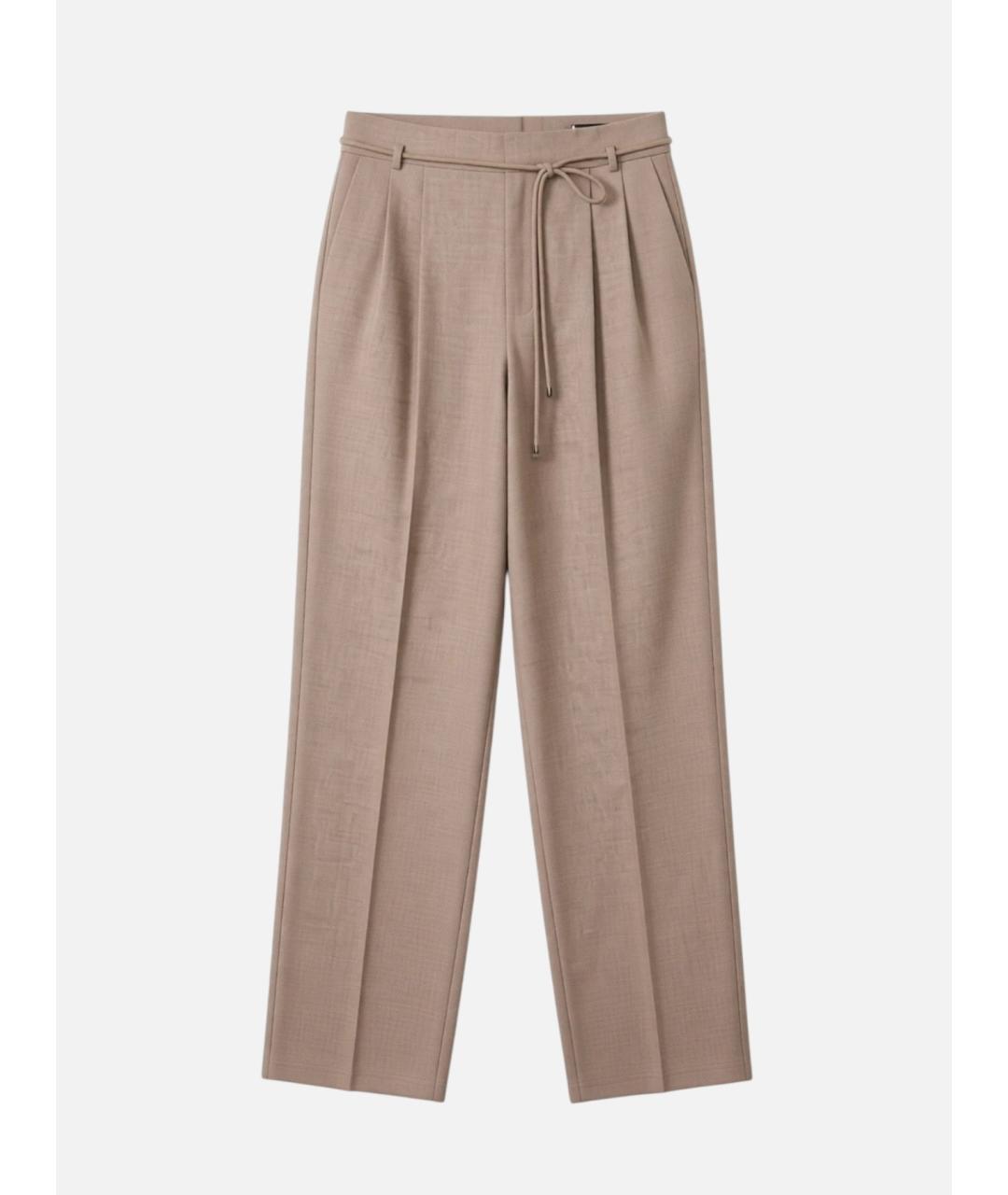 MAX MARA Бежевые кашемировые брюки широкие, фото 3