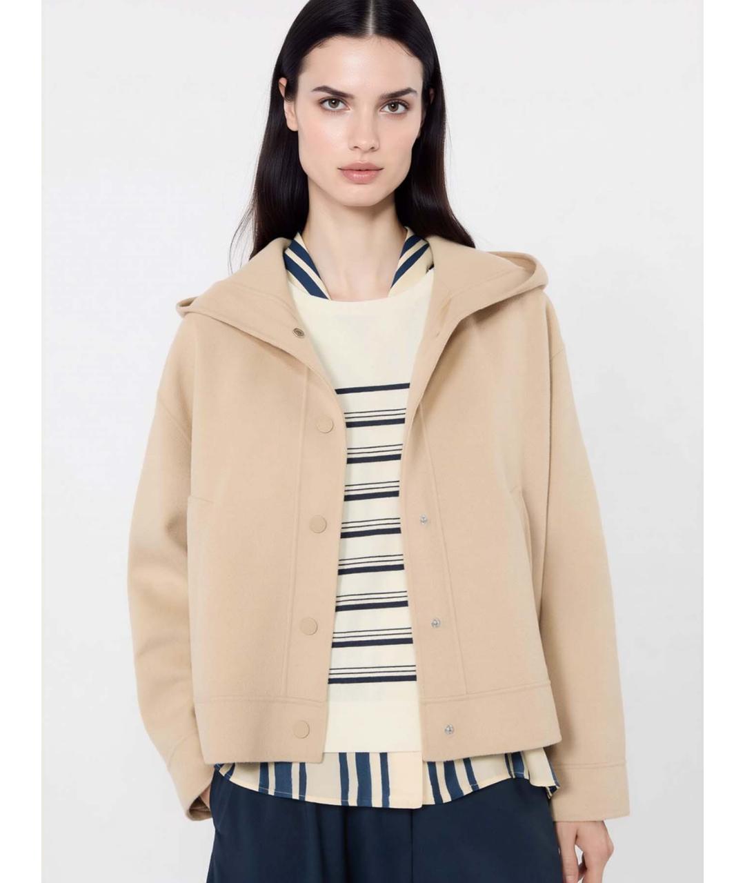 WEEKEND MAX MARA Бежевая шерстяная куртка, фото 5