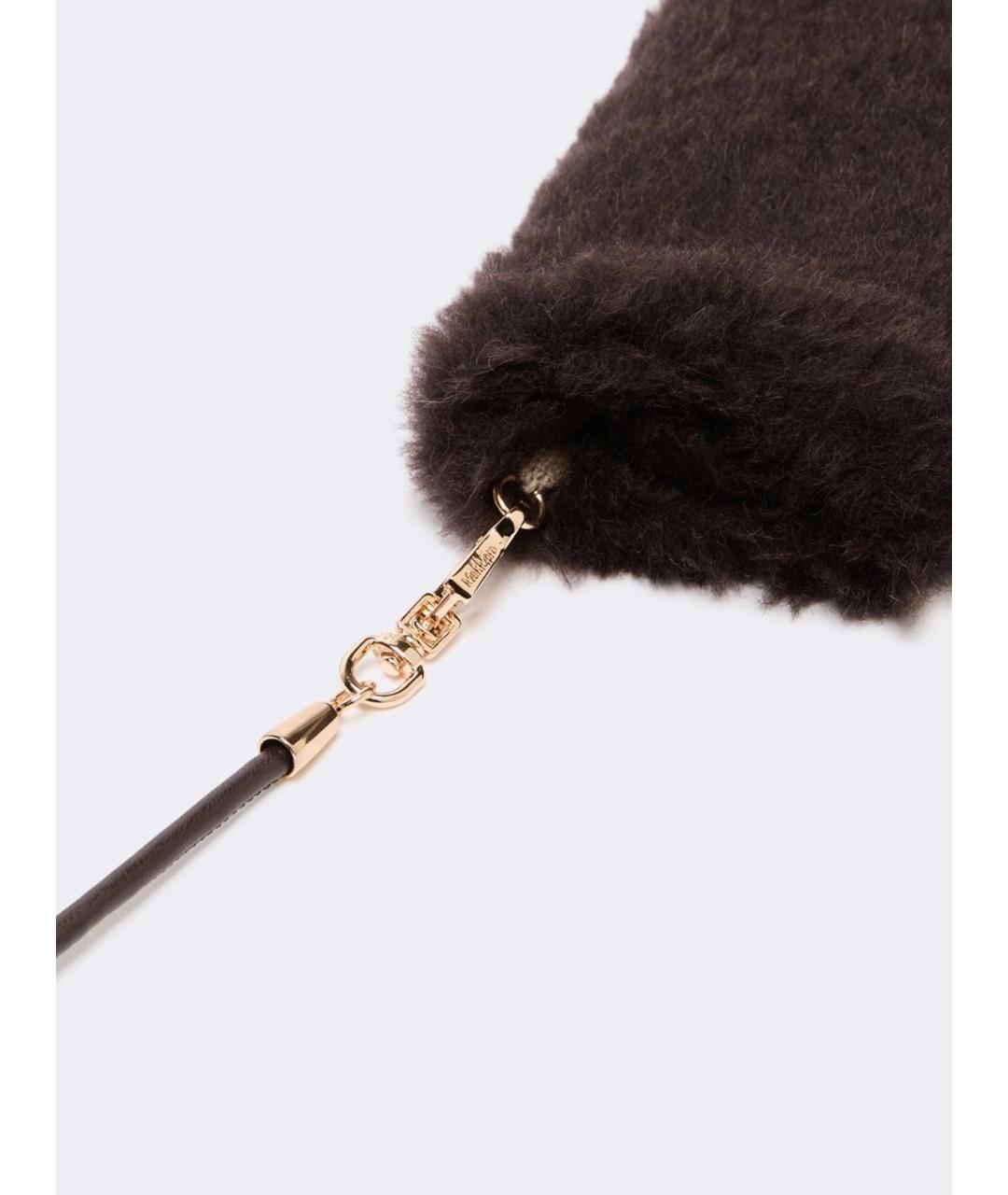 MAX MARA Коричневые шерстяные варежки, фото 3