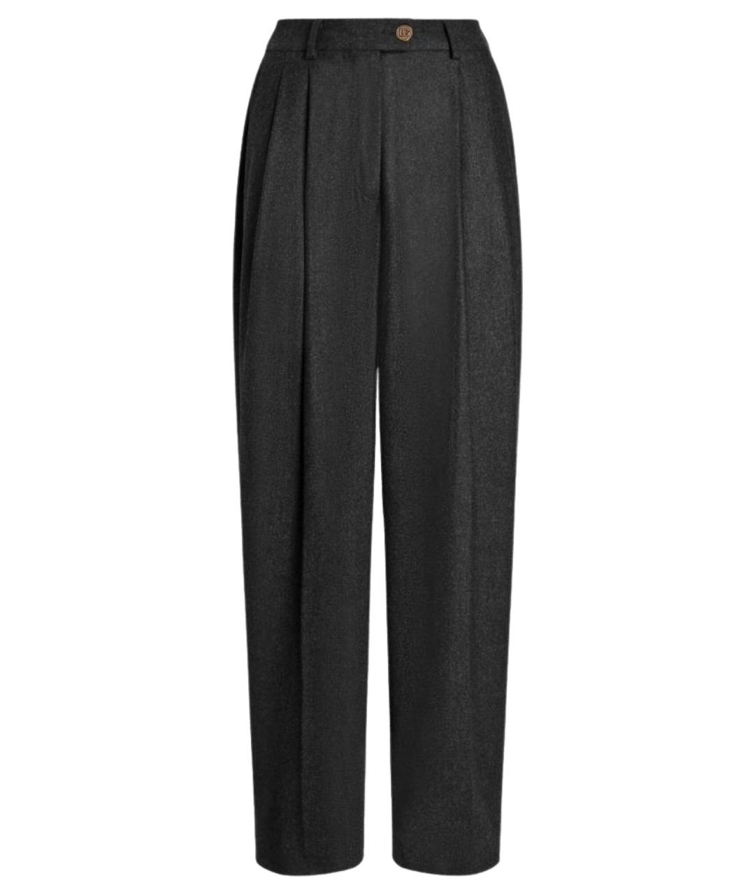DOLCE&GABBANA Черные шерстяные прямые брюки, фото 1