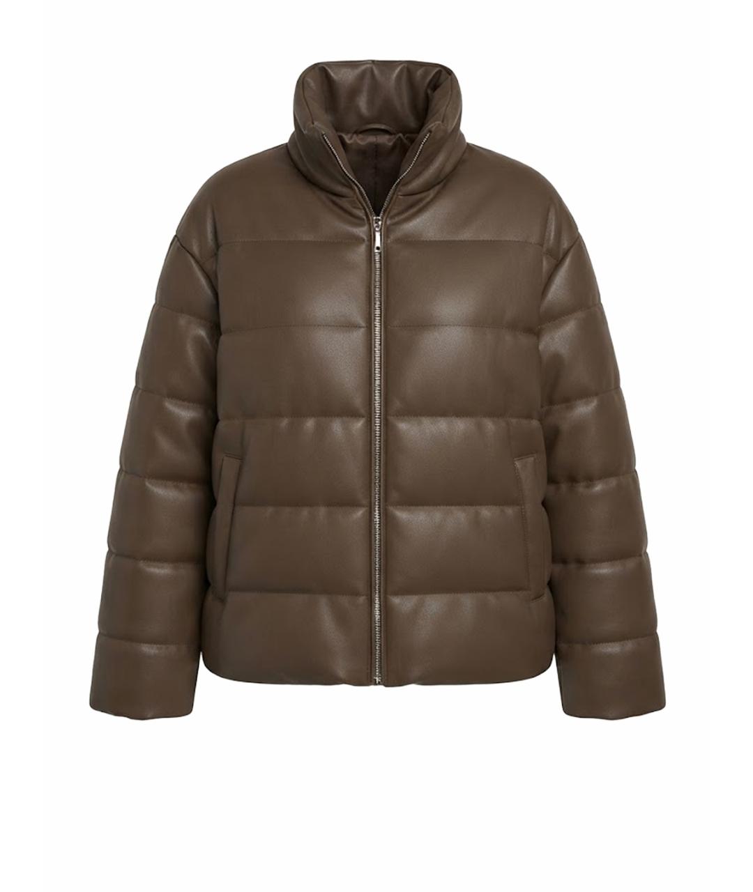 MAX MARA STUDIO Коричневый полиэстеровый пуховик, фото 1