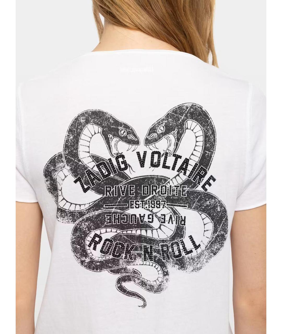 ZADIG & VOLTAIRE Белая хлопковая футболка, фото 4