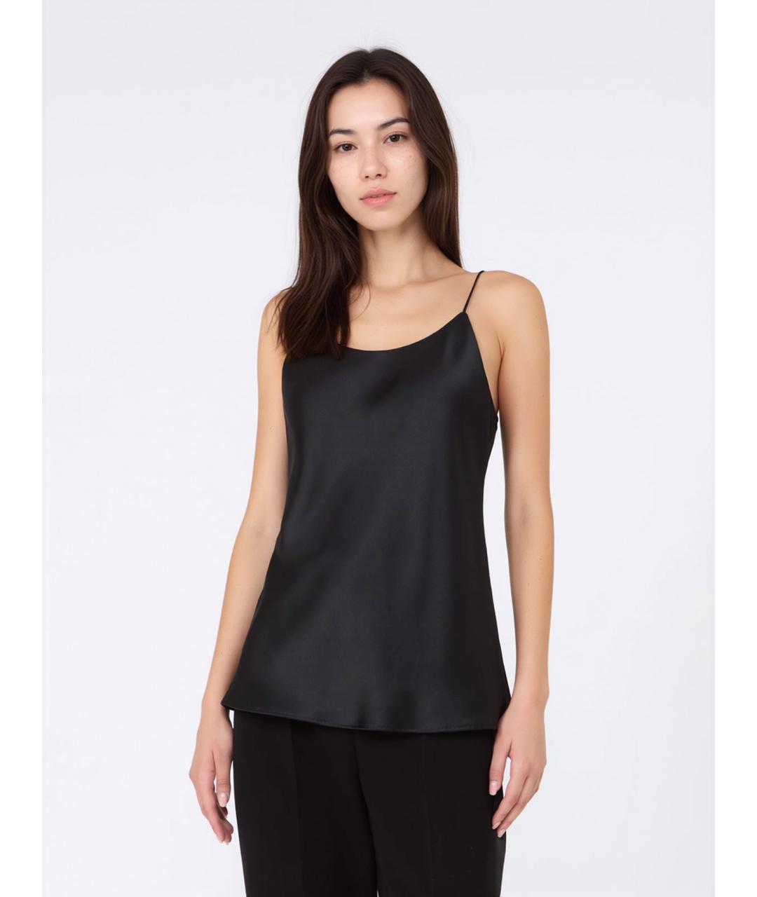 MAX MARA Черная шелковая майка, фото 3