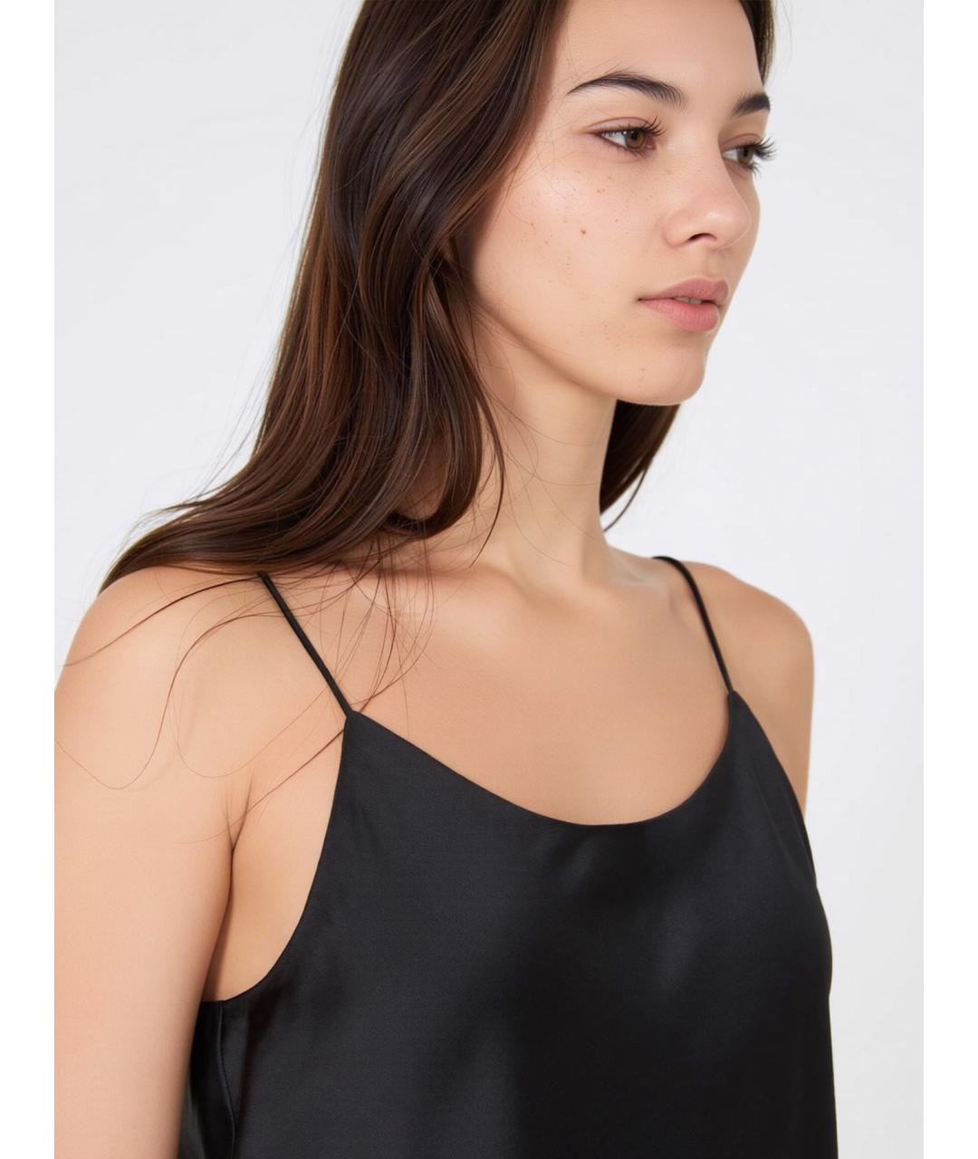 MAX MARA Черная шелковая майка, фото 5