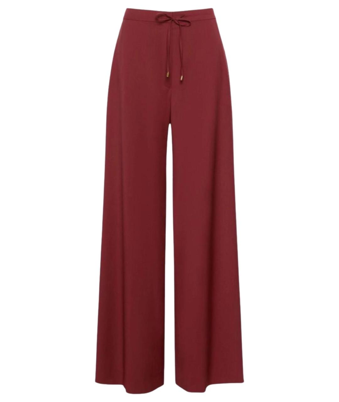 MAX MARA STUDIO Бордовые шерстяные брюки широкие, фото 1