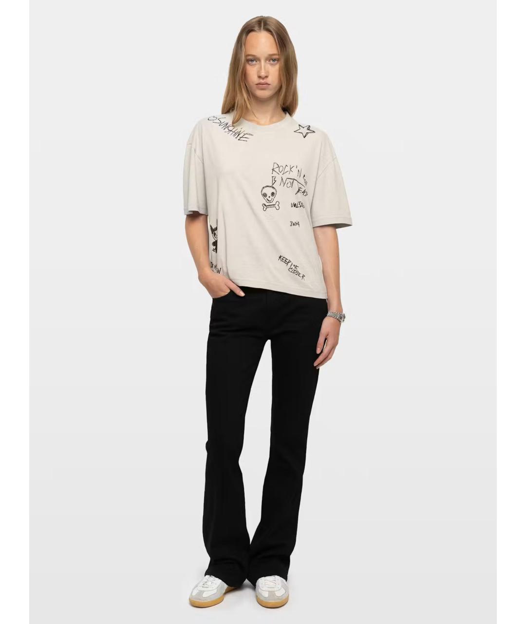 ZADIG & VOLTAIRE Мульти полиэстеровая футболка, фото 2