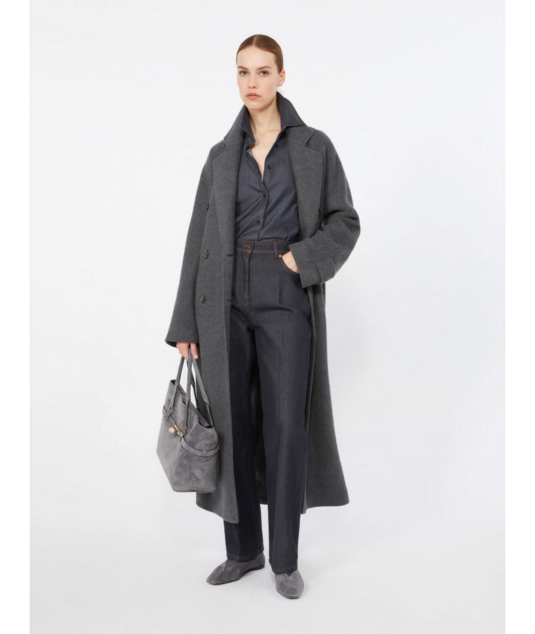 MAX MARA Серое кашемировое пальто, фото 2