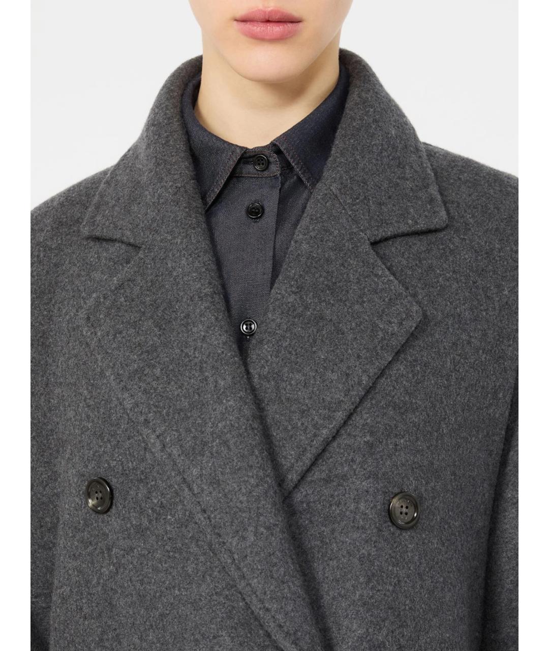 MAX MARA Серое кашемировое пальто, фото 5