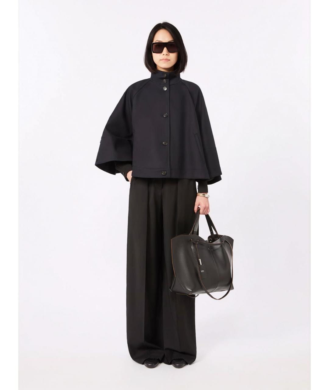 MAX MARA Черная кожаная сумка тоут, фото 5