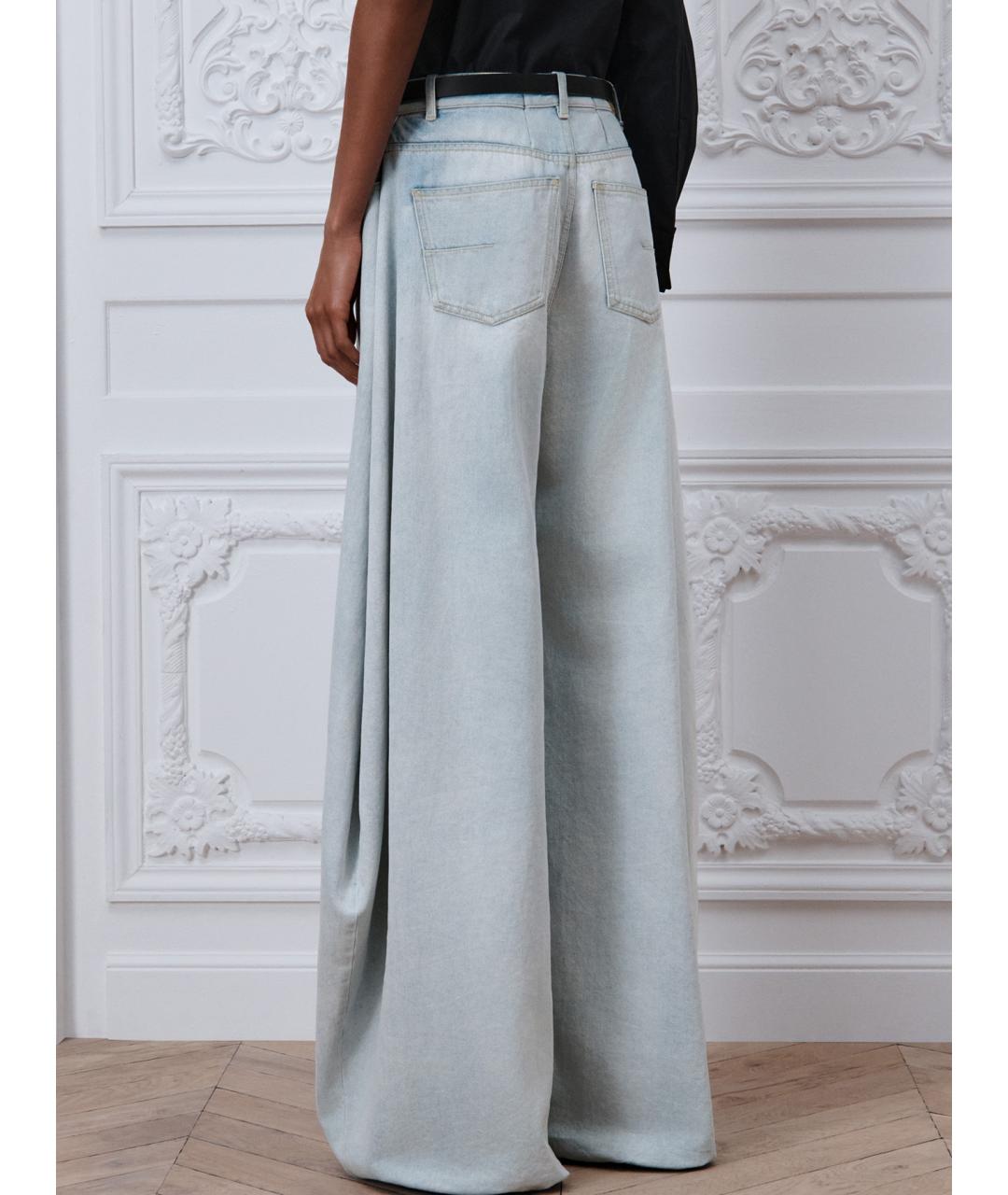CHRISTIAN DIOR Голубые хлопковые прямые джинсы, фото 4