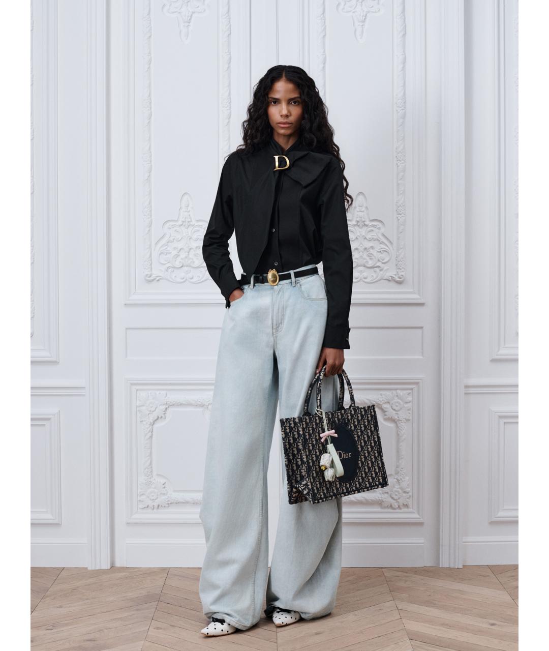CHRISTIAN DIOR Голубые хлопковые прямые джинсы, фото 2