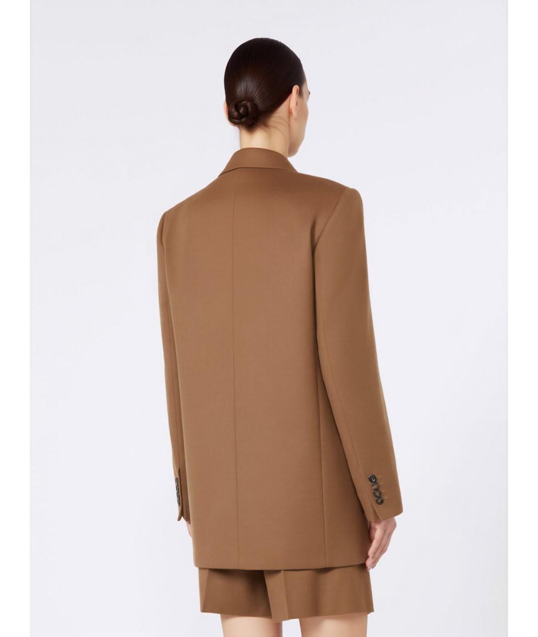 MAX MARA STUDIO Коричневый шерстяной жакет/пиджак, фото 4
