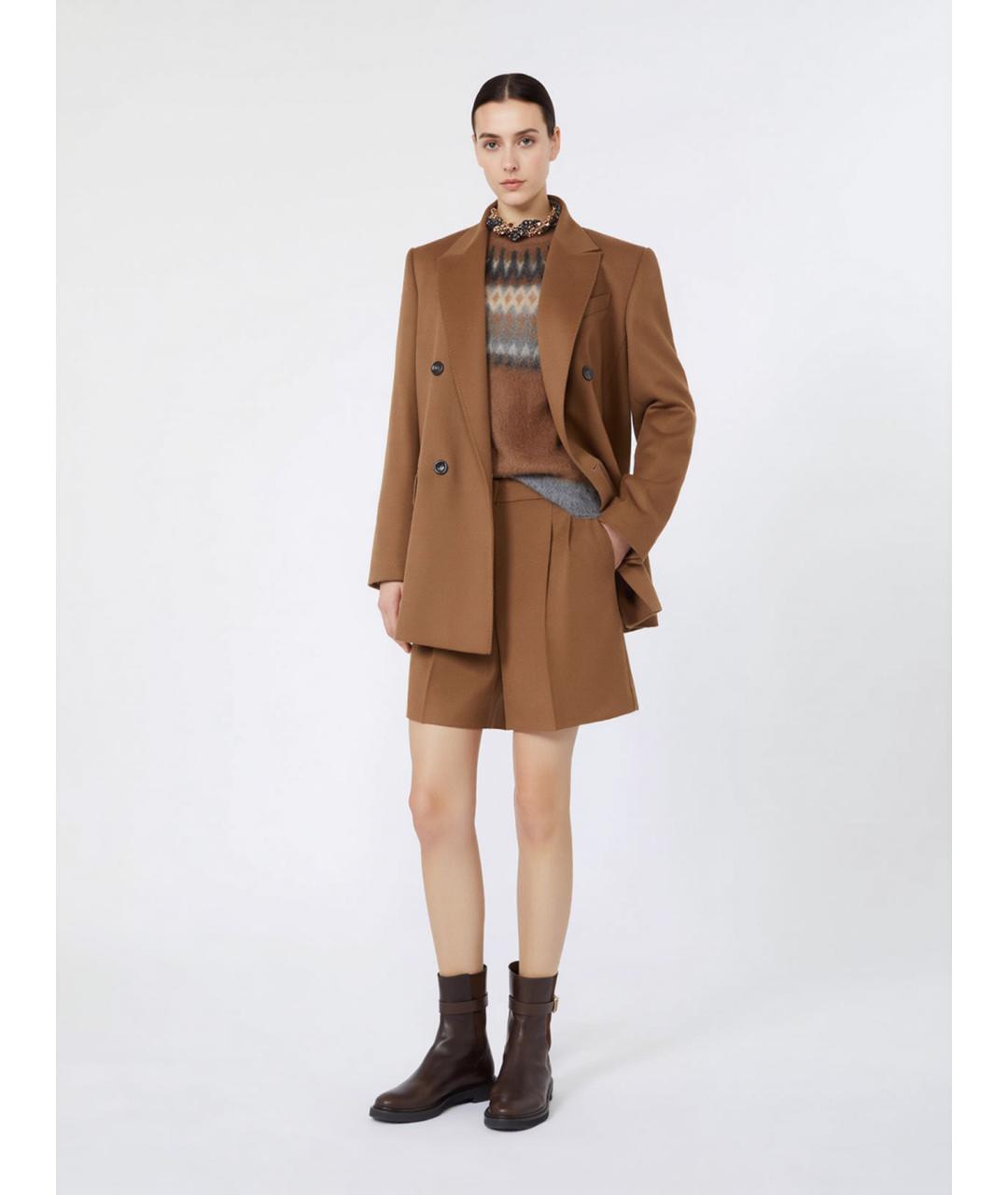MAX MARA STUDIO Коричневый шерстяной жакет/пиджак, фото 2
