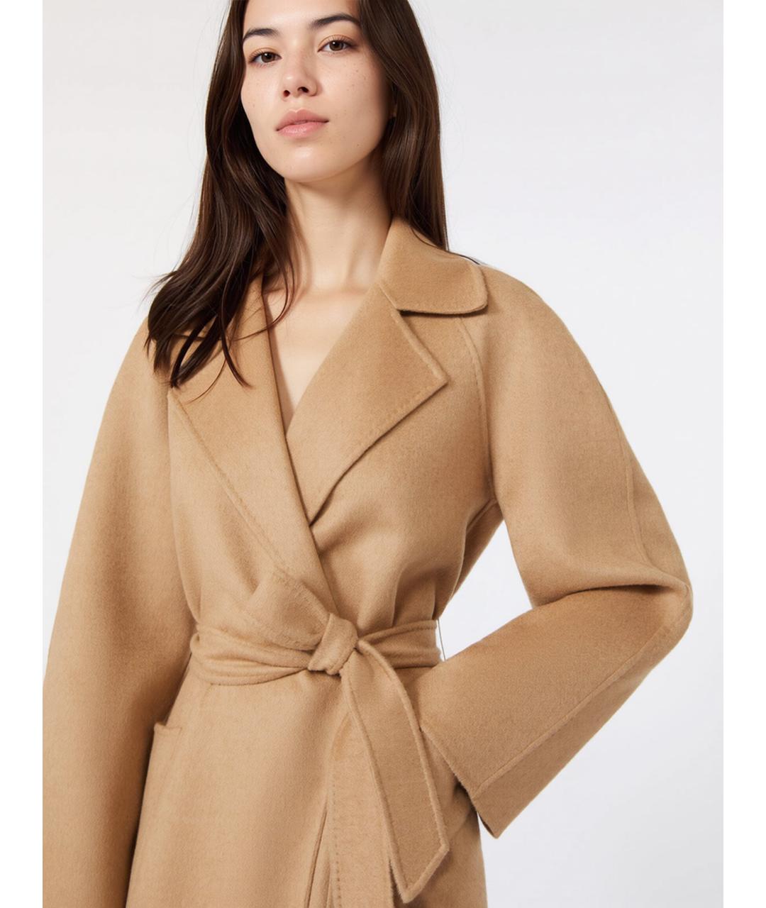 MAX MARA Бежевое шерстяное пальто, фото 5