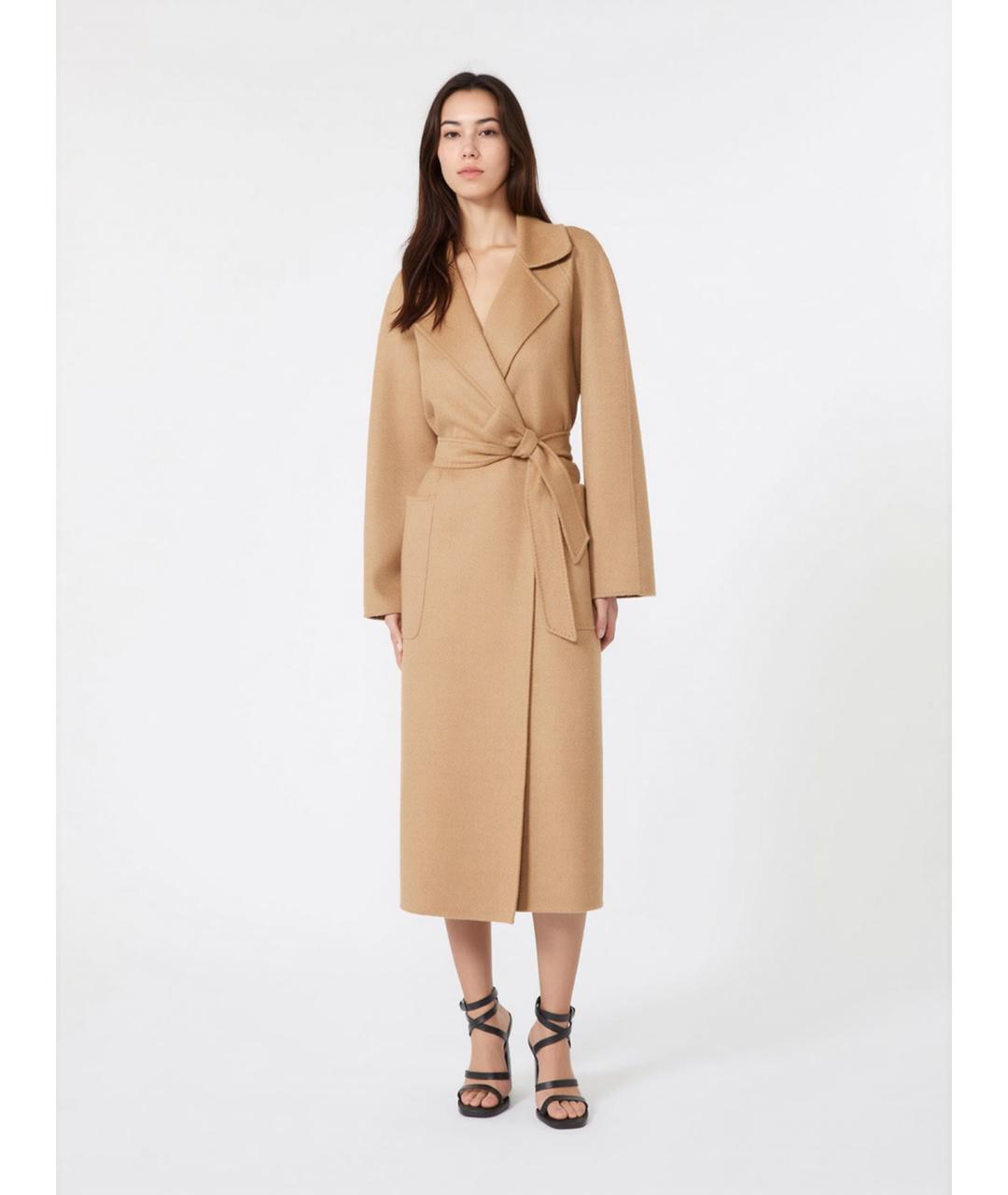MAX MARA Бежевое шерстяное пальто, фото 3