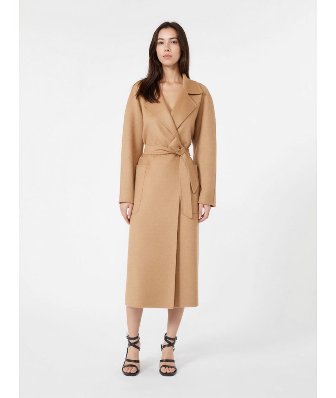 MAX MARA Бежевое шерстяное пальто, фото 2