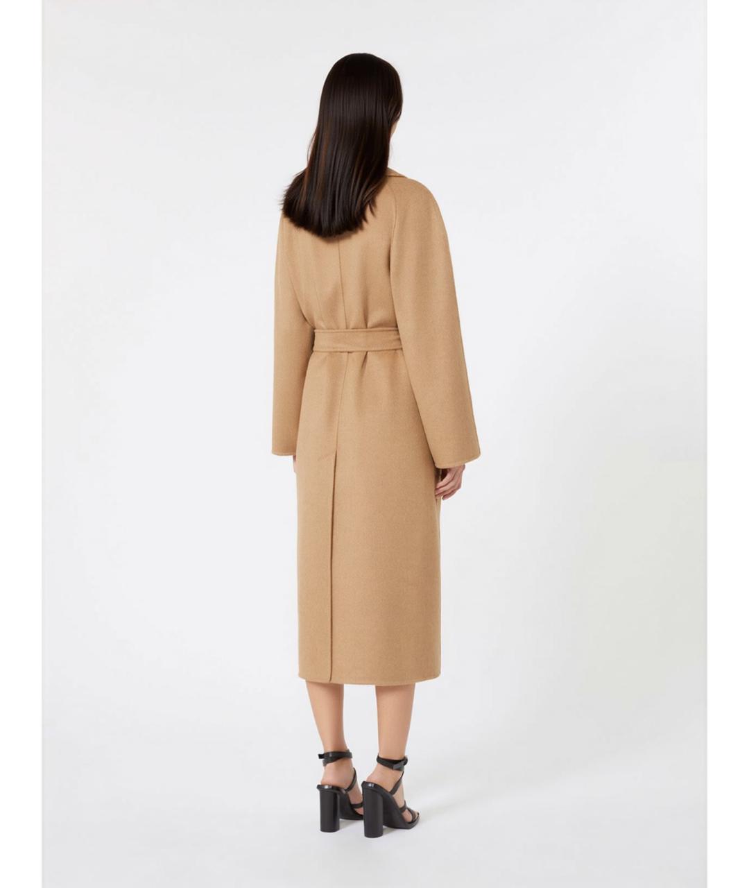 MAX MARA Бежевое шерстяное пальто, фото 4