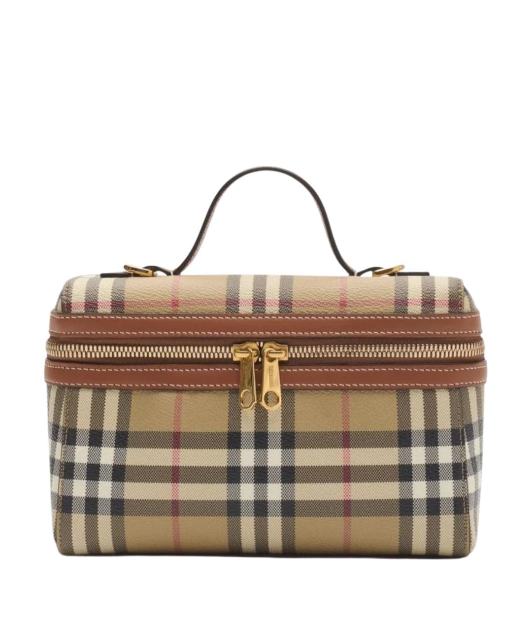 BURBERRY Бежевая сумка через плечо из канвы, фото 1