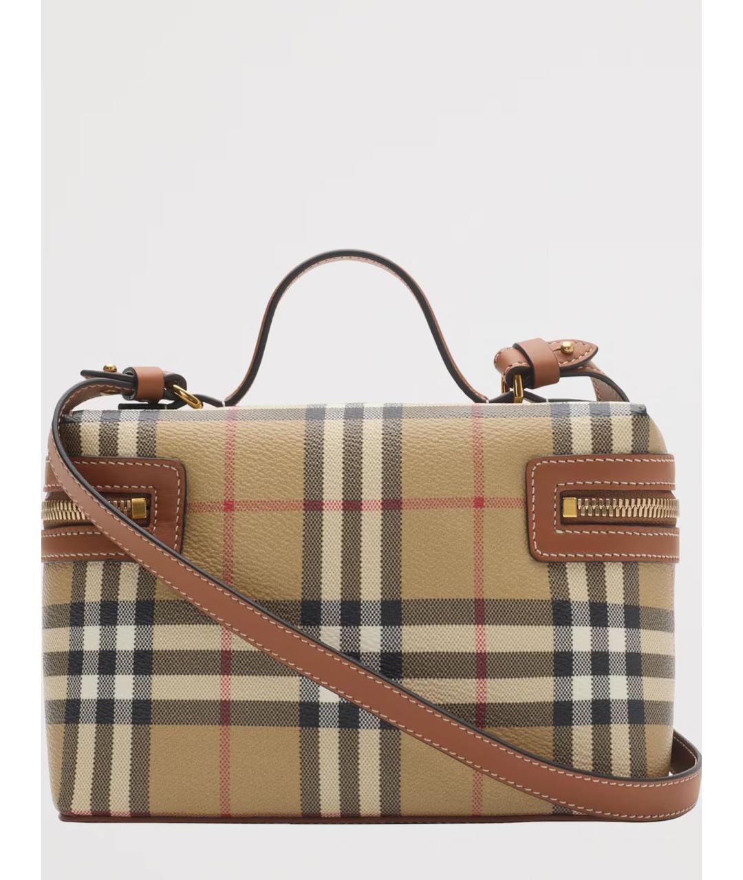 BURBERRY Бежевая сумка через плечо из канвы, фото 5