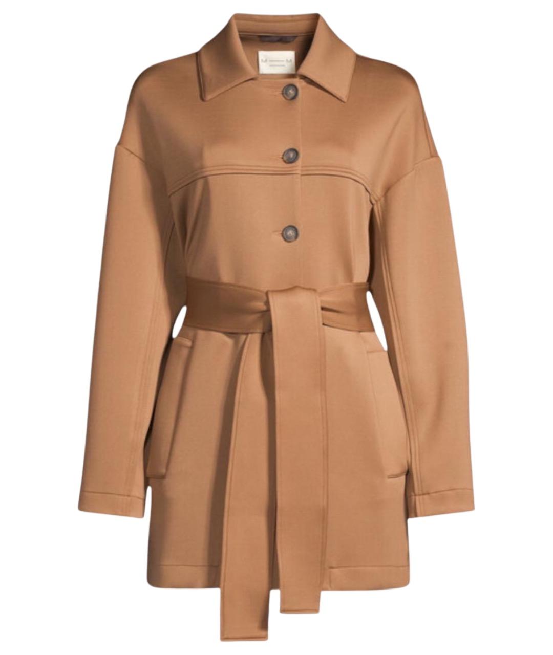 MAX MARA STUDIO Бежевое полиэстеровое пальто, фото 1