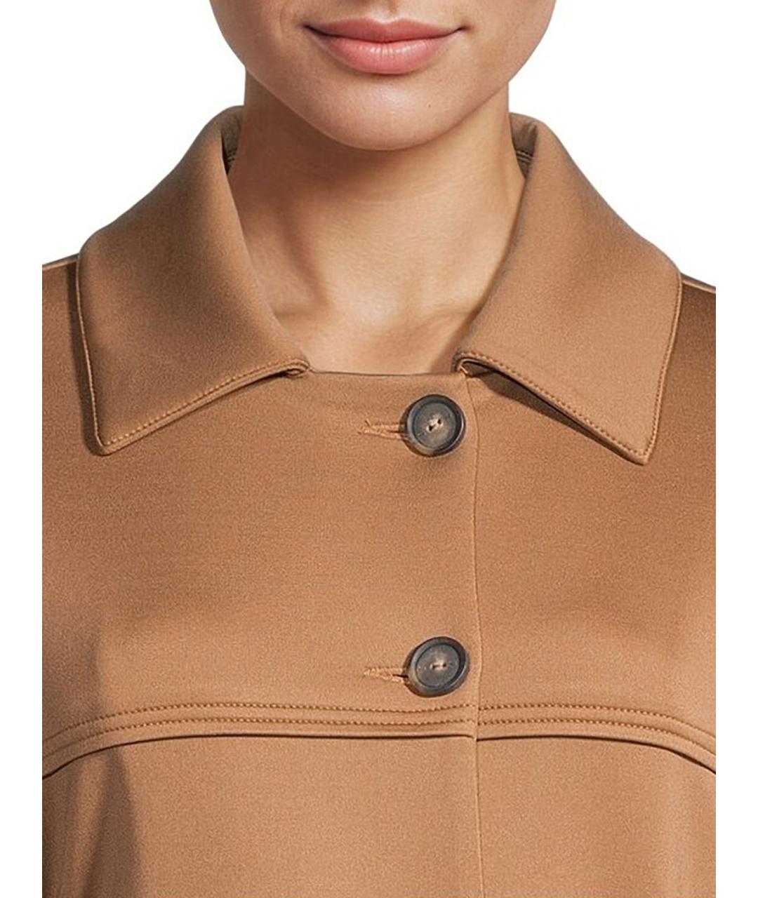MAX MARA STUDIO Бежевое полиэстеровое пальто, фото 5