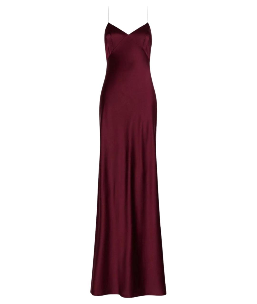 MAX MARA Бордовое шелковое платье, фото 1