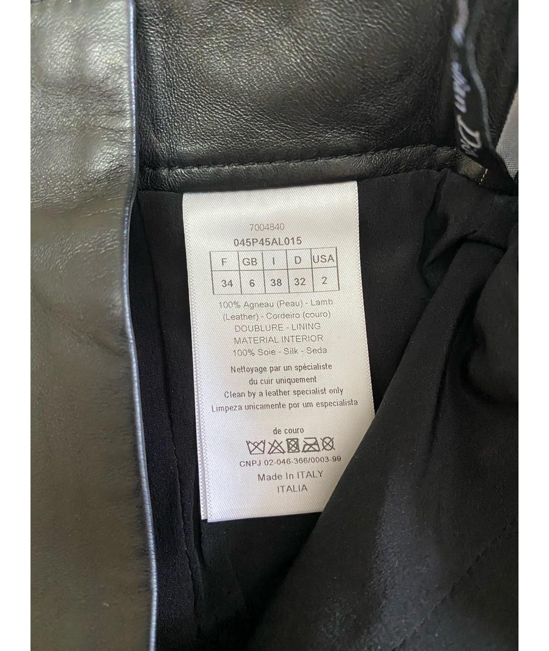 CHRISTIAN DIOR PRE-OWNED Черная кожаная юбка-шорты, фото 5