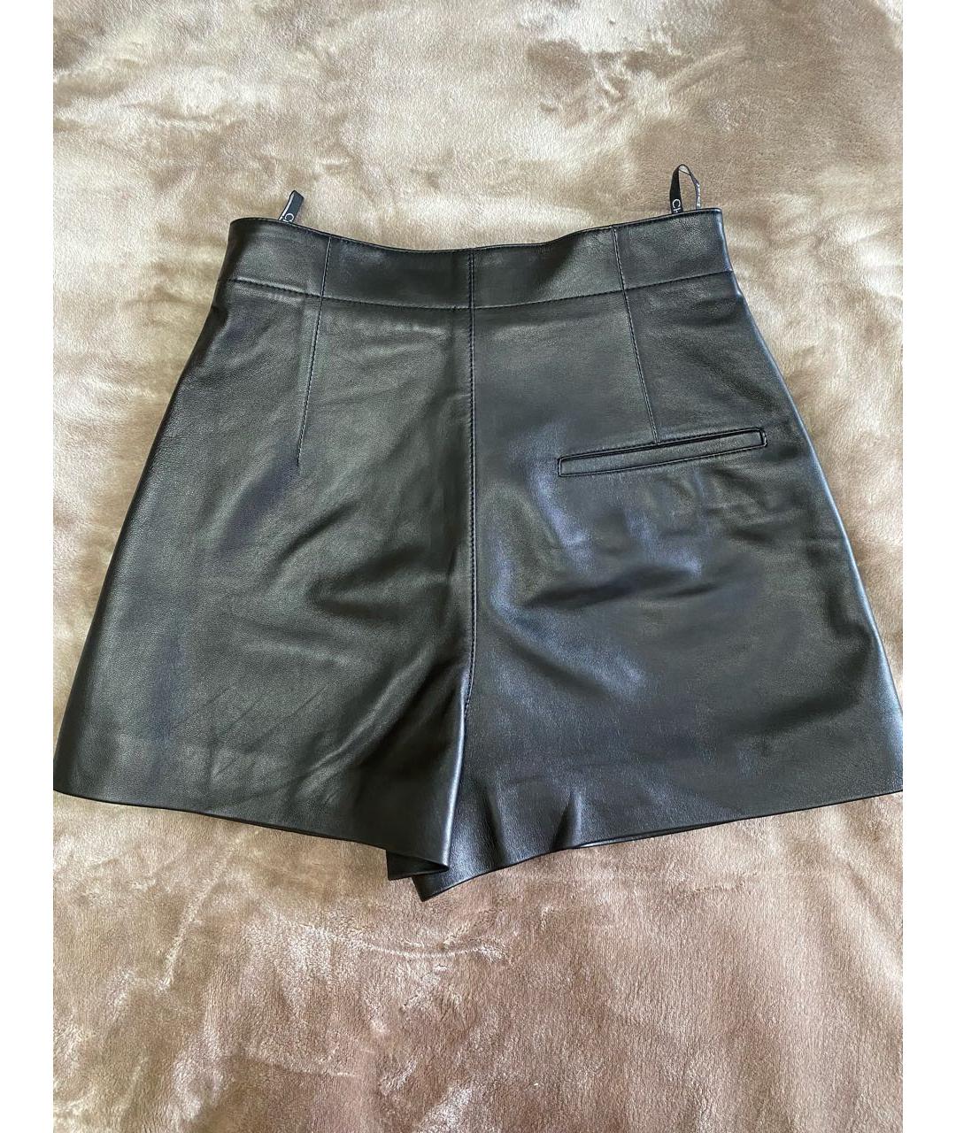 CHRISTIAN DIOR PRE-OWNED Черная кожаная юбка-шорты, фото 2