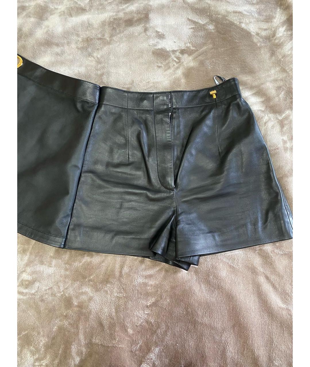 CHRISTIAN DIOR PRE-OWNED Черная кожаная юбка-шорты, фото 6