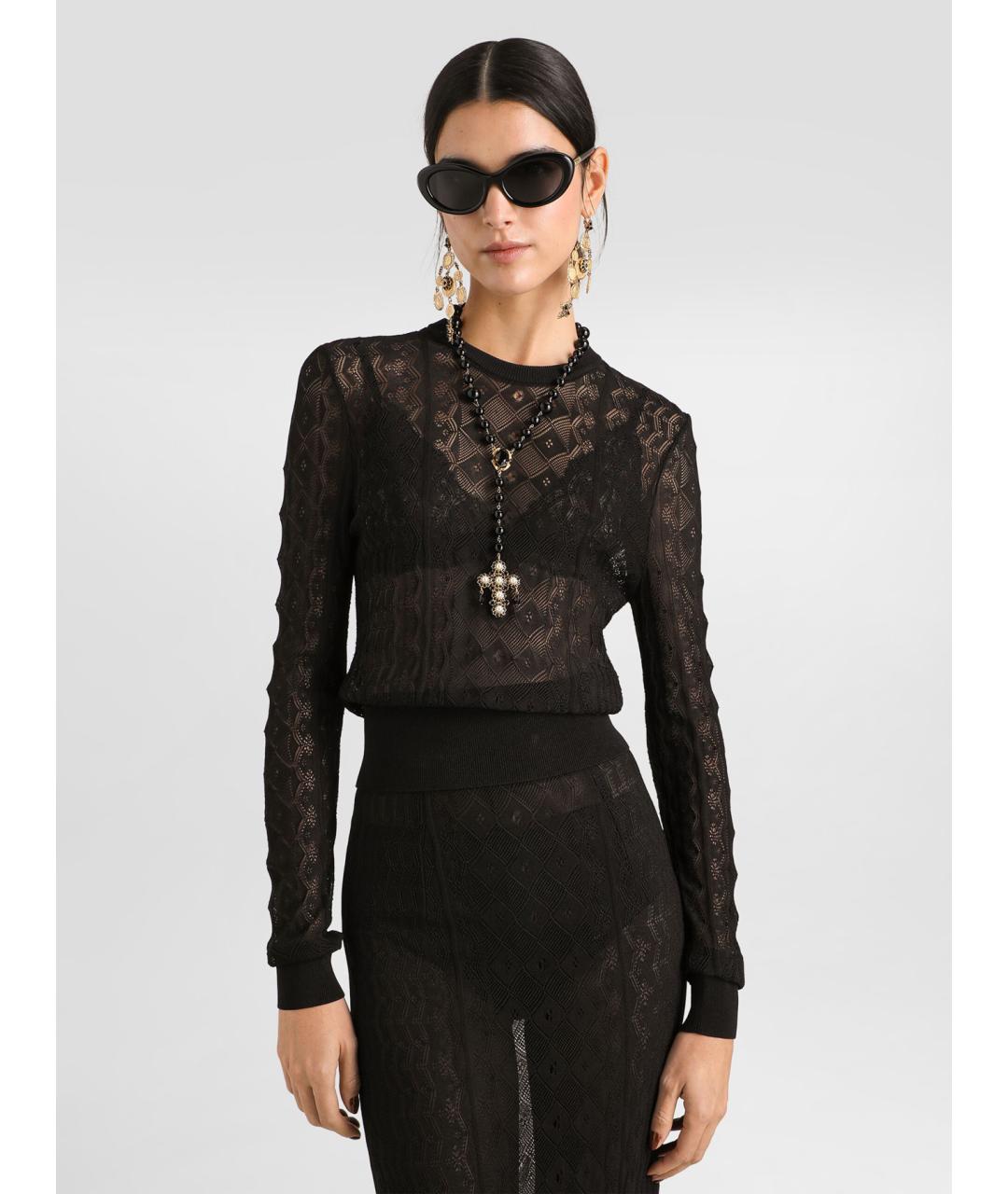 DOLCE&GABBANA Черная вискозная блузы, фото 3