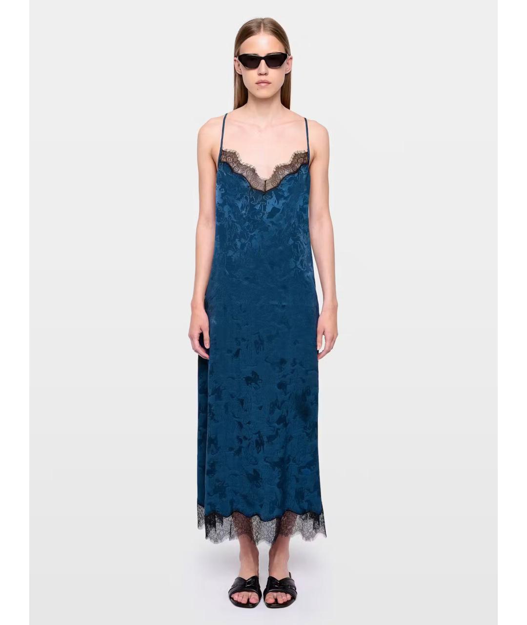 ZADIG & VOLTAIRE Синее шелковое повседневное платье, фото 2