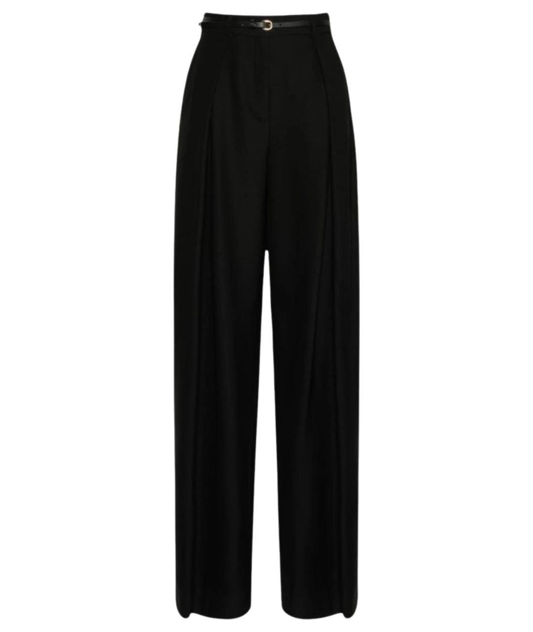 MAX MARA STUDIO Черные шерстяные брюки широкие, фото 1