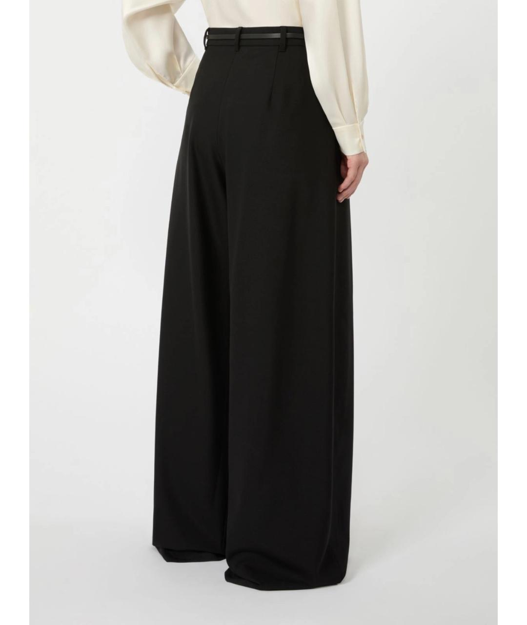 MAX MARA STUDIO Черные шерстяные брюки широкие, фото 4