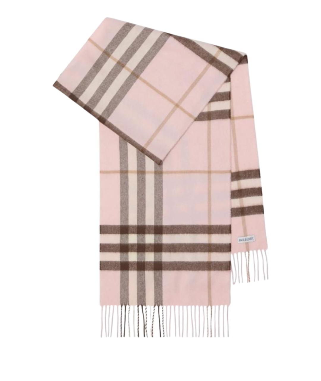 BURBERRY Розовый кашемировый шарф, фото 1