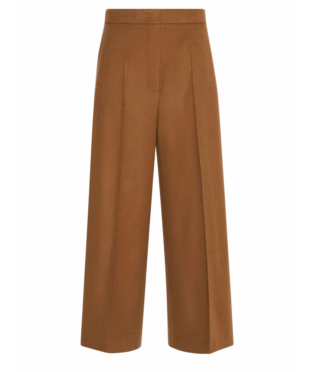 MAX MARA STUDIO Бежевые шерстяные брюки широкие, фото 1