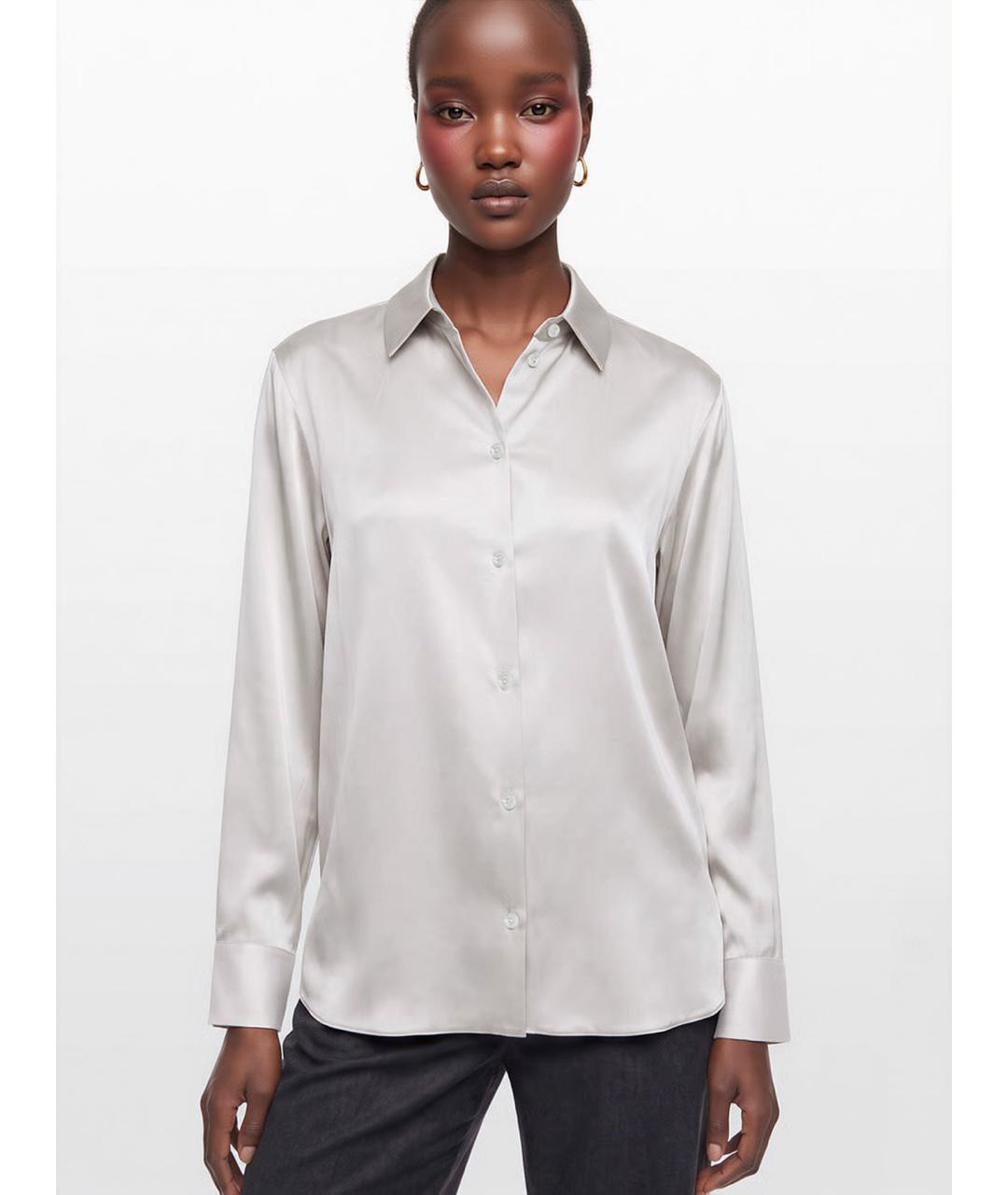 MAX MARA STUDIO Белая шелковая рубашка, фото 3