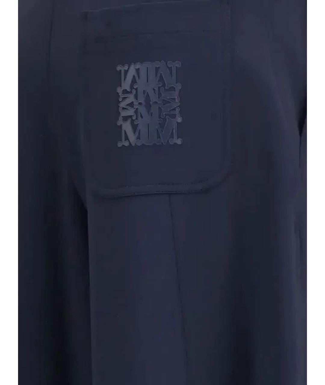 MAX MARA Синие полиамидовые прямые брюки, фото 3
