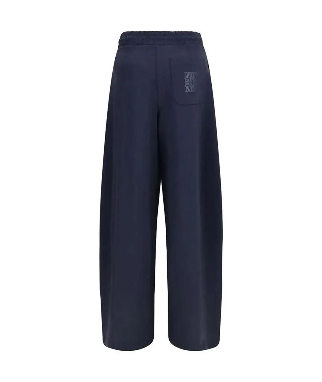 MAX MARA Синие полиамидовые прямые брюки, фото 2