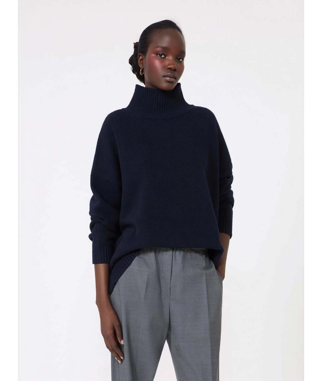 WEEKEND MAX MARA Темно-синяя шерстяная водолазка, фото 5